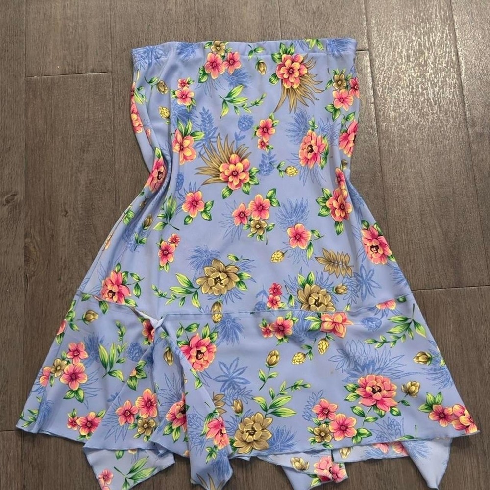 2000s fy2k airy blue floral skirt Size 10 medium